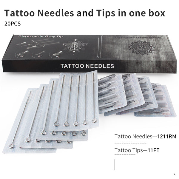 Tattoo Needles and Gray Tips Mixed 40PCS- Professional Tattoo